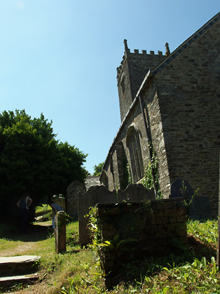 Kerk van St Wyllow, wandeling Polruan, Cornwall