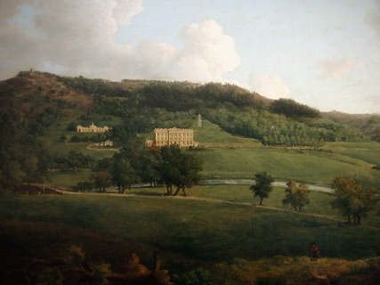 Chatsworth, op een 19e eeuws schilderij