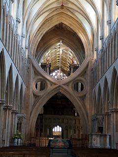 kathedraal van Wells, de schaarvorm van de constructie